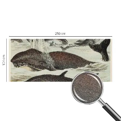 Papier peint panoramique chambre adulte avec des motifs de créatures marines