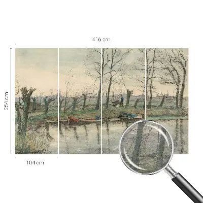 Papier peint intissé imprimé paysage d'hiver