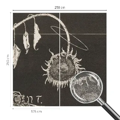 Papier peint photo grand format pour le mur tournesol nostalgique