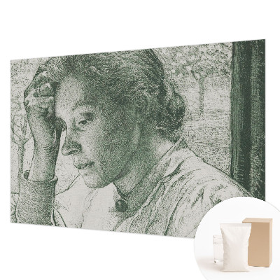 Papier peint panoramique moderne représentant une femme réfléchissante