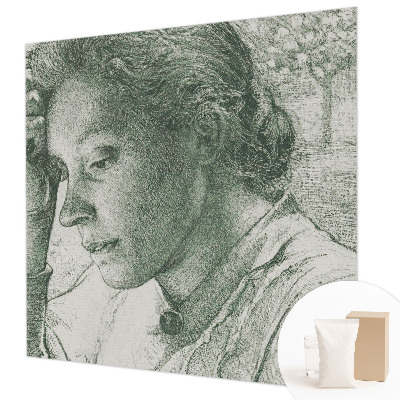 Papier peint panoramique moderne représentant une femme réfléchissante
