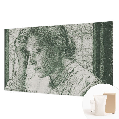 Papier peint panoramique moderne représentant une femme réfléchissante