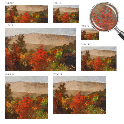 Papier peint panoramique intissé moderne avec un motif de panorama automnal