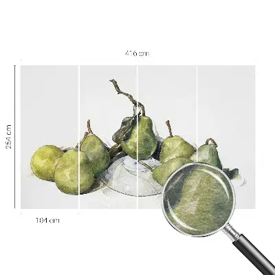 Papier peint photographique intissé poires aquarelle