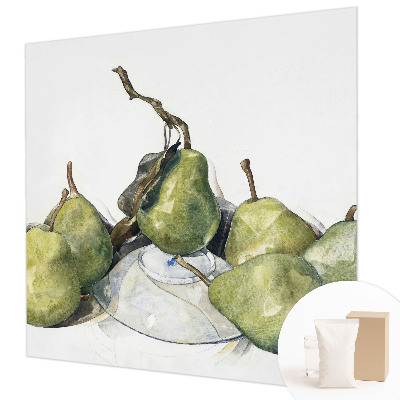 Tapisserie murale avec motif aquarelle de poires