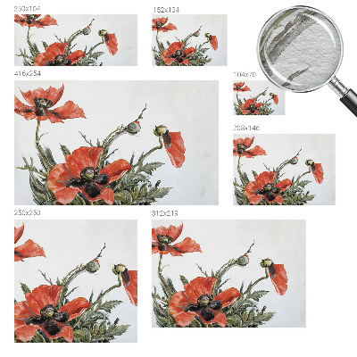 Décoration murale panoramique intissé avec un motif de coquelicots rouges