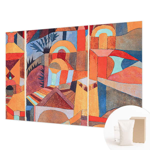 Papier peint chambre moderne à motif mosaïque colorée