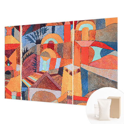 Papier peint chambre moderne à motif mosaïque colorée