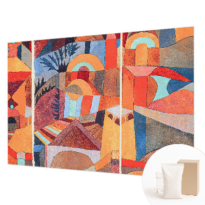 Papier peint chambre moderne à motif mosaïque colorée