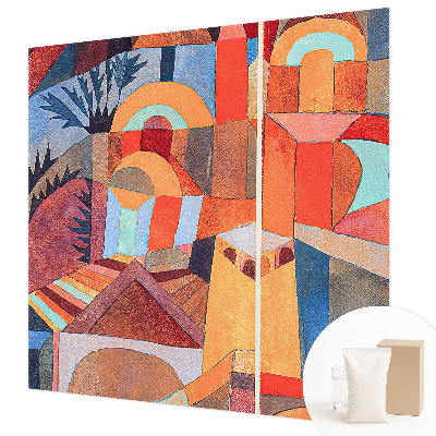 Papier peint chambre moderne à motif mosaïque colorée