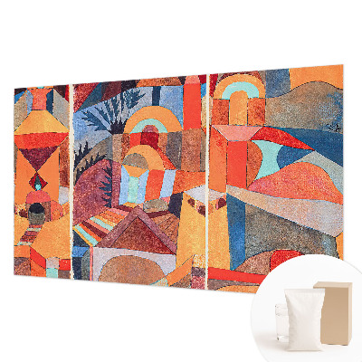 Papier peint chambre moderne à motif mosaïque colorée