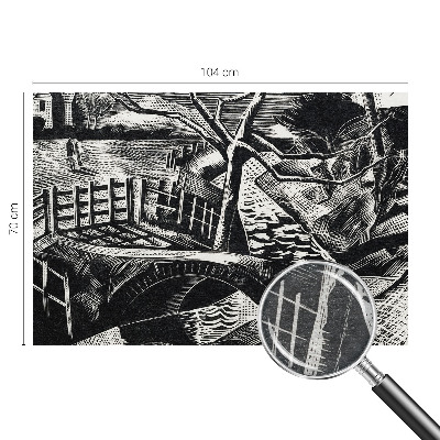 Papier peint salon moderne avec un motif de paysage architectural