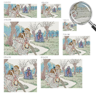 Papier peint panoramique à motif d'une scène romantique