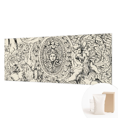 Papier peint panoramique intissé avec un riche décor ornemental