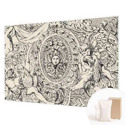 Papier peint panoramique intissé avec un riche décor ornemental