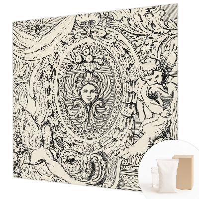 Papier peint panoramique intissé avec un riche décor ornemental