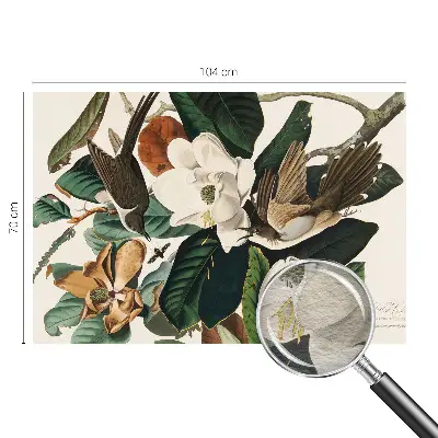 Papier peint photographique sur tissu non tissé oiseaux magnolias