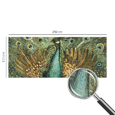 Papier peint panoramique enfant zèbre majestueux au motif de paon