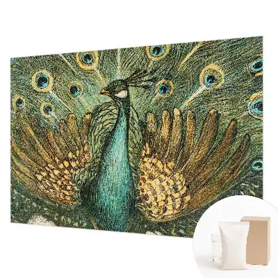 Papier peint photo grand format pour le mur Paon majestueux