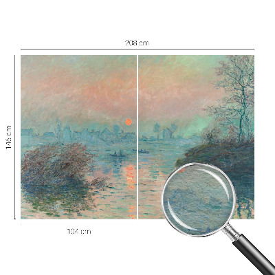 Papier peint panoramique tendance avec un motif d'atmosphère crépusculaire