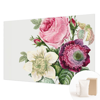 Papier peint panoramique facile à poser avec un motif de bouquet de fleurs