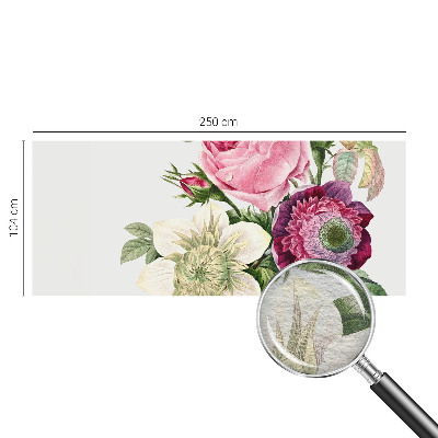 Papier peint panoramique facile à poser avec un motif de bouquet de fleurs