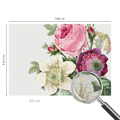 Papier peint panoramique facile à poser avec un motif de bouquet de fleurs