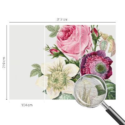 Papier peint panoramique facile à poser avec un motif de bouquet de fleurs