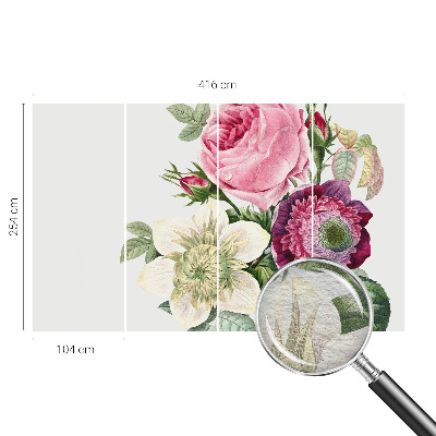 Papier peint panoramique facile à poser avec un motif de bouquet de fleurs