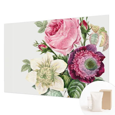 Papier peint panoramique facile à poser avec un motif de bouquet de fleurs