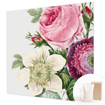 Papier peint panoramique facile à poser avec un motif de bouquet de fleurs