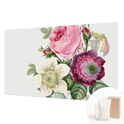 Papier peint panoramique facile à poser avec un motif de bouquet de fleurs