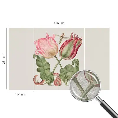 Papier peint photographique sur tissu non tissé beauté des tulipes
