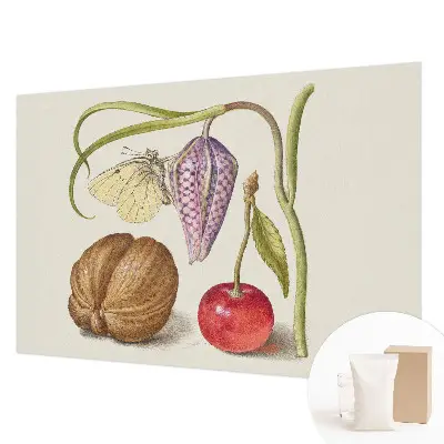Papier peint photo grand format pour le mur plante papillon