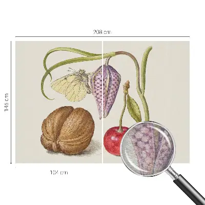 Papier peint photo grand format pour le mur plante papillon