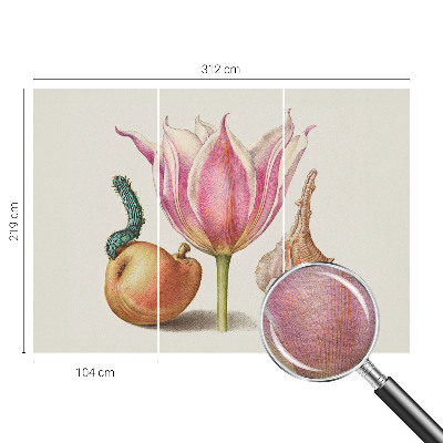 Papier peint photographique salon avec un motif naturel évoquant une symbiose