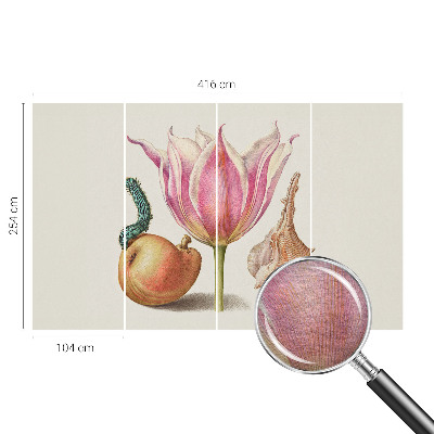 Papier peint photographique salon avec un motif naturel évoquant une symbiose