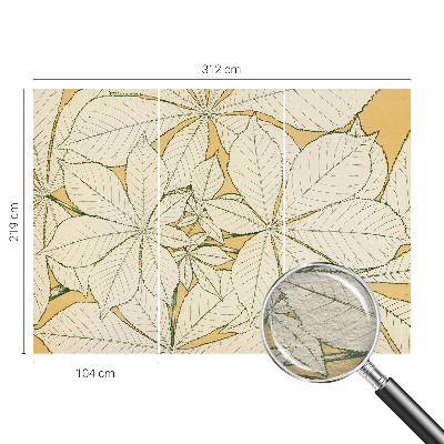 Tapisserie murale avec motif de feuilles de châtaignier
