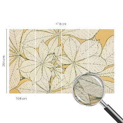 Tapisserie murale avec motif de feuilles de châtaignier