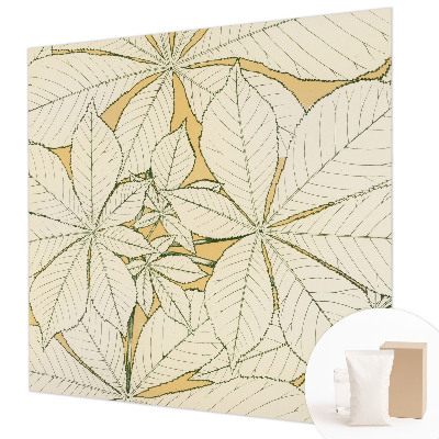 Tapisserie murale avec motif de feuilles de châtaignier