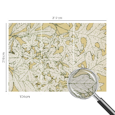 Papier peint photo avec un motif de feuilles d'arbre