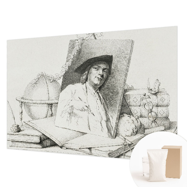 Papier peint chambre moderne avec un portrait artistique