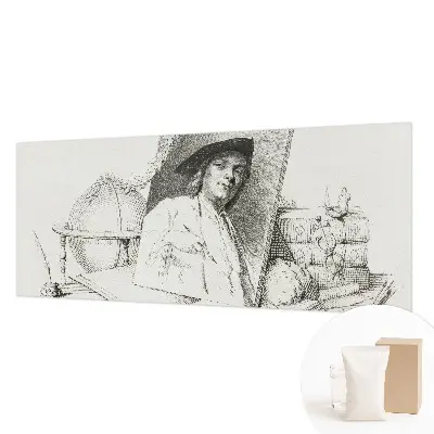 Papier peint chambre moderne avec un portrait artistique