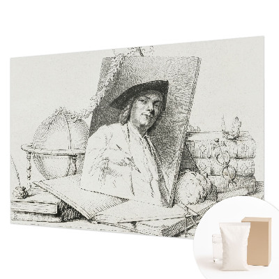 Papier peint chambre moderne avec un portrait artistique