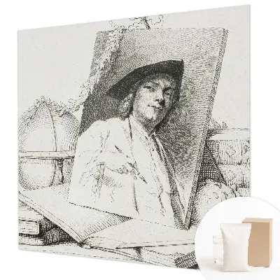 Papier peint chambre moderne avec un portrait artistique