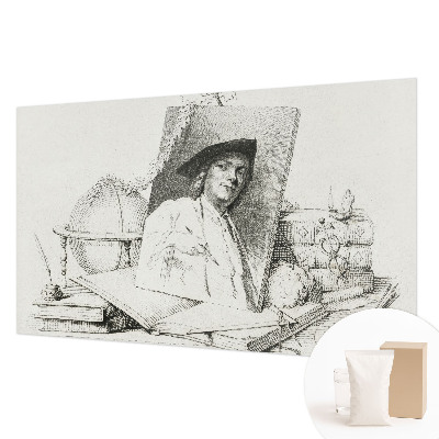 Papier peint chambre moderne avec un portrait artistique