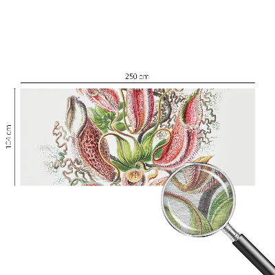 Papier peint panoramique intissé avec un motif détaillé de plantes