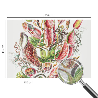 Papier peint panoramique intissé avec un motif détaillé de plantes