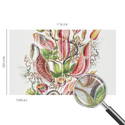 Papier peint panoramique intissé avec un motif détaillé de plantes