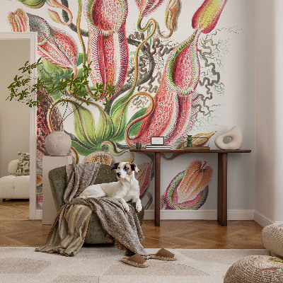 Papier peint panoramique intissé avec un motif détaillé de plantes